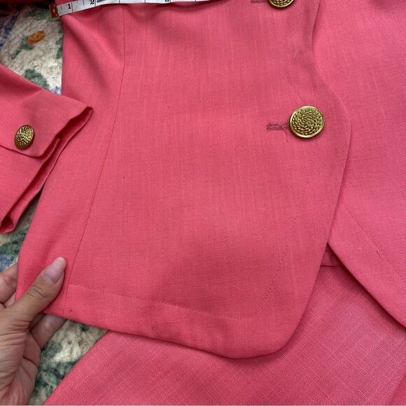 Vintage Gilmor Suit Blazer and Skirt Women’s Pink Barbie Career Fully Lined 10 - Picture 6 of 12